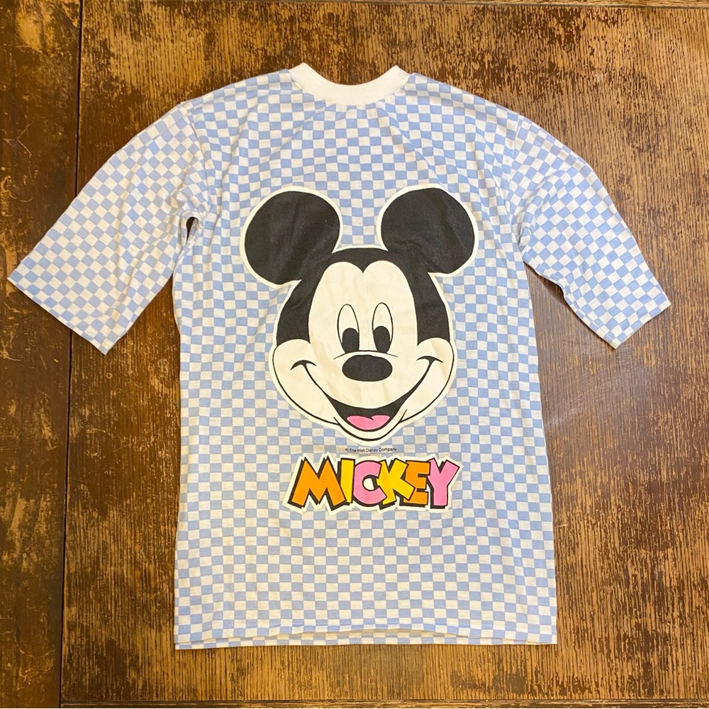 Vintage 90’s Mickey Mouse checkerboard tee shirt